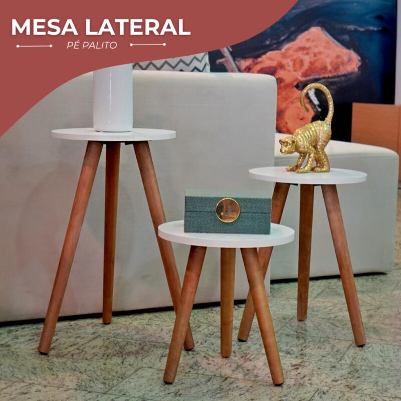Kit Jogo de Mesas Lateral Redondas Palito Retro - Image 2